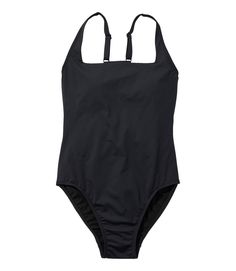 Women's New Currents Swimwear, Squareneck Tanksuit | One-Piece at L.L.Bean Black Racerback Swimwear With Built-in Bra, Fitted Black One-piece Swimwear For Sunbathing, Black Moisture-wicking Racerback Swimwear, Bra-friendly Black Elastane Swimwear, Black Elastane Swimwear With Built-in Bra, Flattering Jeans, Swimsuit Design, Ll Bean, Flannel Shirt