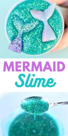 the mermaid slime recipe is so easy to make