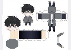 the paper doll is made to look like an anime character