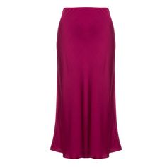 The Gemma skirt is designed to sit at a midi length with a high-rise elastic waistband and a bias cut shape. Crafted in lustrous silky viscose. Pair it with its matching shirt from the collection for an effortless style in a total monochrome. 60% Viscose 40% Rayon Cold delicate hand-wash or dry clean Magenta Skirt Outfit, Magenta Clothes, Magenta Outfit, Hot Pink Velvet Skirt, Pink Relaxed Fit Silk Skirt, Luxury Pink Silk Maxi Skirt, Luxury Red Silk Skirt, Majenta Skirt, Magenta Skirt