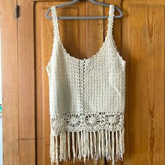 Brand New Never Worn Crochet Daytrip Tank Top Crochet Tank Tops, Boho Color, Colorful Boho, White Cream, Cream White, Day Trips, Top Blouse, Blouses, Tank Top