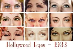 1930s Beauty and Style - Hollywood Eyes Compare your eyes to Hollywood’s most glamorous Period Makeup, Eye Makeup Styles, Retro Makeup, 1930s Style