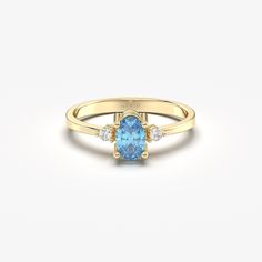 💎Elevate your style with this stunning 14K Gold Sky Blue Topaz Engagement Ring. Adorned with a sparkling Diamond Gemstone, this Gold Promise Dainty Ring is perfect for any special occasion. Make a bold statement with the elegant oval Blue Topaz gemstone, a perfect choice for those born in March. Handcrafted to perfection, this ring is a true masterpiece that will capture everyone's attention. 💎We can make our product on the list in the colored stones you want. Feel free to send us a message so Sky Blue Topaz Engagement Ring, Gold Skies, Born In March, Blue Topaz Engagement Ring, Topaz Engagement Ring, Engagement Ring Diamond, Blue Topaz Gemstone, Colored Stones, Sparkling Diamond