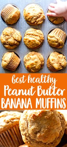 the best healthy peanut butter banana muffins