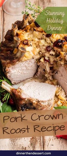 pork roast recipe with text overlay