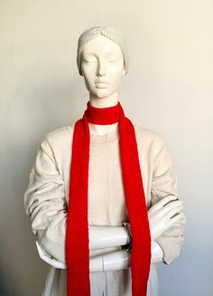 Skinny Scarf, Red Skinny Knit Scarf, Handmade Red Long Scarf Tie, Red Fire Double Sided Tube Thin Scarf, Women Knitted Scarves - Etsy Long Scarf Tying, Knitted Scarves, Scarf Tie, Scarf Handmade, Kids Scarf, Scarf Tying, Scarf Women, Knitting Accessories, Long Scarf