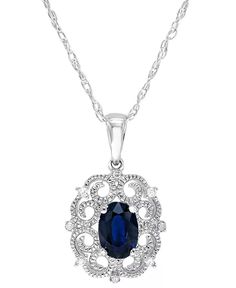 Macy's - Classic Oval Jewelry From Macy's, Formal Oval Necklace With Accent Stones, Sapphire Oval Pendant For Anniversary, Oval Sapphire Pendant For Anniversary, Sapphire Oval Pendant Jewelry For Anniversary, Oval Pendant Sapphire Jewelry For Anniversary, Macy's Fine Jewelry Oval Shape, Macy's Oval Sterling Silver Jewelry, Formal Necklace With Oval Pendant And Accent Stones