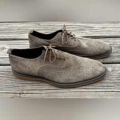 Men’s Burberry Suede Wingtip Oxford Derby Shoes Full Suede Upper Muted Taupe Color Lace Up Leather Insole It Size 44.5, Us Size 11.5 Excellent Condition. Offers Welcome! Casual Semi-formal Wingtip Leather Shoes, Suede Wingtip Oxfords For Business, Suede Wingtip Leather Shoes For Business Casual, Suede Leather Shoes With Brogue Detailing For Business Casual, Business Suede Wingtip Lace-up Shoes, Suede Wingtip Oxfords For Business Casual, Suede Oxfords With Brogue Detailing For Business Casual, Semi-formal Suede Wingtip Leather Shoes, Business Casual Dress Shoes With Suede Lining