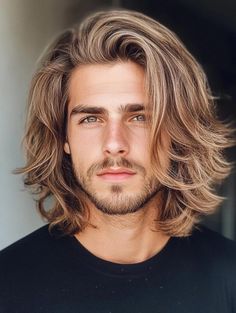 36 Stylish Shoulder-Length Hair Ideas for Men: Elevate Your Look Length Hair Men Long, Wavy Blonde Hair, Long Hair Highlights, Men Blonde Hair, Hair Styels, Blonde Wavy Hair