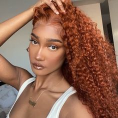 Alipearl Ginger Hair Wigs Deep Wave Ginger Brown 13x4 Lace Frontal Wigs -Alipearl Hair Ginger Hair Wig, Color Deep Wave Wig, Braids Hair Color, Box Braid Ideas, Wigs Deep Wave, Ginger Color, Spray Conditioner, Color For Black Hair, Deep Wave Wig