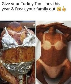 two pictures one with bacon and the other with meat wrapped in tin foil to look like an animal