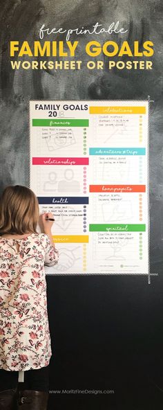 Family Goals Printable, Family Rituals, Goal Worksheet, Free Goal Printables, Goal Setting Printable, Organizational Printables, It Poster, Family Harmony