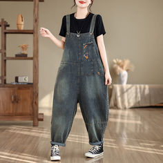 The Call Me Crazy Women's Denim High Waist Overall Dungarees are a stylish and fashionable piece of clothing designed for women. These overalls are made from high-quality denim material. ensuring they are durable and comfortable to wear. The denim fabric is a classic blue color. which gives the overalls a timeless and versatile look that can be paired with a variety of tops and accessories.One of the standout features of these overalls is the high waist design. which accentuates the waistline an Baggy Denim Blue Jeans Overall, Non-stretch Dark Wash Cotton Overalls, Non-stretch Cotton Overalls In Dark Wash, Non-stretch Cotton Overalls Jeans, Non-stretch Cotton Overall Jeans, Denim Material, Colored Denim, Dungarees, Classic Blue