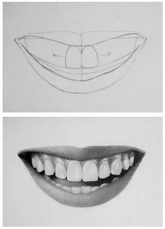 How to draw teeth How To Draw Teeth, Draw Teeth, Portrait Easy, Celebrity Sketches, Portraits Pencil, Jesus Drawing, Ako Kresliť, Portrait Realistic, Portrait Au Crayon