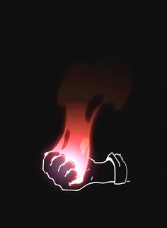 a hand holding something in the dark with red light coming from it's fingers