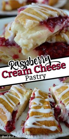 raspberry cream cheese pastry on a plate