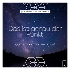 an advertisement with the words, das ist genau der punkt that is exactly the point