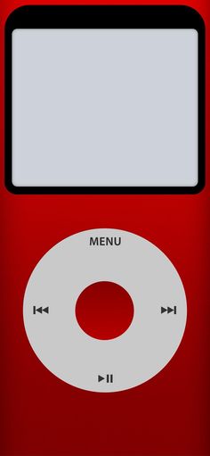 an mp3 player is shown with the menu button on it's display screen,