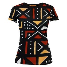 This Bogolan Print Women T-shirt is the perfect combination of style and comfort. The unique print is made with traditional West African wax-resist dyeing techniques to make a one-of-a-kind look. The lightweight fabrics and relaxed fit offers comfort and breathability. Ideal for any occasion. Product Features Please Compare your Measurements To our Size Chart This T-shirt is Designed for fashionable women. Made from 5.47 Oz. 100% polyester. Double-needle hemmed sleeves and bottom. Vivid print th Eye Dress, Midi Flare Dress, African Print Shirt, African Mud Cloth, Neckline Dress, Mini Robes, Mid Length Dresses, Mixing Prints, Women T Shirt