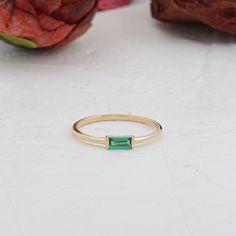 "Solid Gold Diamond Custom Ring, Solitare Diamond Ring, Anniversary Ring,Gift For Her, Baguette Garnet Ring, Green Garnet Ring, Tiny Ring Item Details * Made to Order * Gold KT: 14K or 18K * Custom Gold Color: Rose Gold, Yellow Gold, White Gold * Total CTW: 0.20 ctw If you have any additional questions about this ring, just hit the \"Message \" button and we will get back to you within a few hours. ★ ★ ★ Each order will be beautifully packaged for gift giving in a jewelry box with an additional Tiny Rings, Green Garnet, Custom Ring, Garnet Ring, Garnet Rings, Anniversary Ring, Gold Yellow, Custom Rings, Anniversary Rings