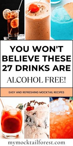 an advertisement for alcoholic beverages with the words you won't believe these drinks are alcohol free