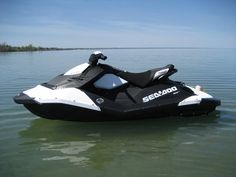 a black and white jet ski in the water