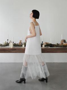 Composition : Cotton 63, Nylon 35, Elastane 2Country of Origin : Republic of Korea Sleeveless Mesh Evening Dress For Spring, Layered Maxi Dress, W Concept, Got Married, Jumpsuit Dress, Designer Fashion, Fashion Inspo, Dress Outfits, Composition