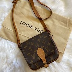 Authentic Vintage Louis Vuitton Monogram Cartouchiere Crossbody Pm Good Vintage Condition Comes With Dust Bag Clean Over All Some Creasing On The Buckle And Leather Strap Some Fading On Hardware But Nothing Serious Has Date Code Inside The Bag Size 6.5”X6”X2” 100% Authentic Guaranteed Luxury Monogram Print Crossbody Bag, Louis Vuitton Odeon, Lv Vintage Crossbody Bag, Louis Vuitton Mm, Louis Vuitton Petite Malle, Authentic Louis Vuitton Bags, Louis Vuitton Crossbody Bag, Louis Vuitton Pochette Metis, Louis Vuitton Speedy 25