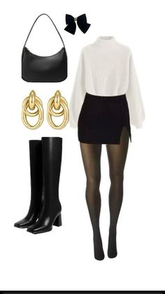 Stile Blair Waldorf, Adrette Outfits, Thanksgiving Outfit Ideas, Black And White Outfit, Chique Outfits, Outfit Chic, White Outfit, Thanksgiving Outfit