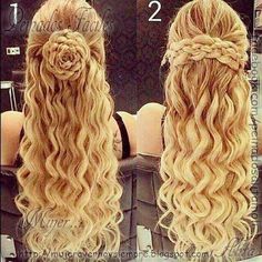 Hair Flower Braid, Long Blonde, Teen Hairstyles, Elegant Designs, Long Blonde Hair, Homecoming Hairstyles, Hair Dos, Teen Girls