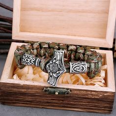 44156080521457|44156080554225|44156080586993 Vikings Jewelry, Paracord Rope, Hammered Bracelet, Bracelet Viking, Thor's Hammer, Metallic Party, Viking Bracelet, Bracelets Design, Wrap Bracelets