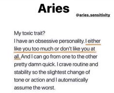 an article with the words aries on it