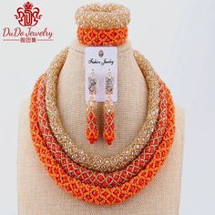 [Click image to buy!] Christmas Costume African Set Of Beads Nigerian Orange Wedding Dubai Jewelry Set For Bride Party Ladies Big Design Necklace Sets -- Affiliate's buyable pin. Just click the VISIT button to enter www.aliexpress.com. #DubaiJewelry Jewelry Set For Bride, Wedding Dubai, Red Jewelry Set, Party Ladies, Orange Jewelry, Bride Party