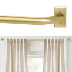 the curtain rod is gold in color