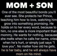 the text on this page says mom and son