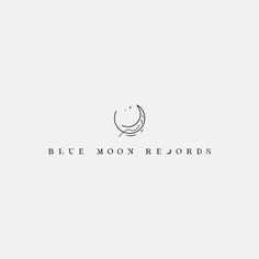 the blue moon records logo is shown in black and white on a light gray background