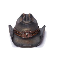 The WRANGLER is a stylish yet durable Stampede Collection hat from the expert craftsmanship of genuine leather, premium canvas, and a large longhorn buckle. For a comfortable and secure fit, the adjustable chin chord and 3.75 inch rolled brim make it ideal for any outdoor excursion. Adjustable Distressed Brown Hats For Rodeo, Western Hats With Leather Patch For Rodeo, Western Style Adjustable Hats With Leather Patch, Adjustable Brown Hat Bands For Country Concerts, Rugged Adjustable Hat For Rodeo, Rodeo Hat With Adjustable Leather Patch, Rodeo Hat With Leather Patch And Adjustable Fit, Adjustable Rodeo Hat With Leather Patch, Country Style Adjustable Hat With Leather Patch