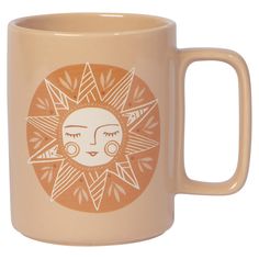 a coffee mug with an image of a woman's face on the front and sides