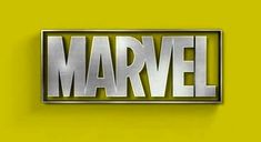 the word marvel in metal type on a yellow background with white letters that spell out it's name