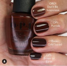 Opi Brown Nail Polish, Opi Brown, Opi Fall Colors, Opi Colors, Nail Polish Bottles, Brown Nails, Fall Nails