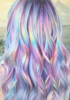 Makeup Zombie, Unicorn Hair Color, Unicorn Hair, Pastel Hair, Colored Hair, Creative Hairstyles, Summer Hair Color