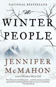 a book cover for the winter people by jenny m mcnahoon, with an image of a house in the background