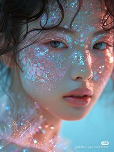 Pastel Eyeshadow, Face Charts, Photographie Portrait Inspiration, Mermaid Aesthetic, Face Photography, Foto Poses, Fantasy Makeup