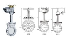 the drawing shows three different types of valves