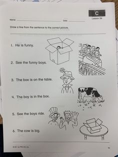 the worksheet is filled with pictures and words