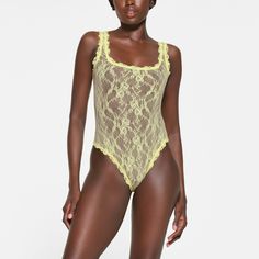 STRETCH LACE TANK BRIEF BODYSUIT | LEMONADE Mock Neck, Womens Tops