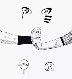 two hands are holding each other with different symbols around them, and one hand is pointing at the viewer