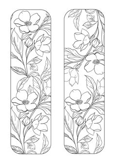 the front and back sides of a pair of bookmarks with flowers painted on them