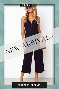 Karlidress Buttons Loose Solid One-piece Jumpsuits P12446 Jumpsuits And Romper, Jumpsuit Fashion, Jumpsuit Romper, Jumpsuit, Shop Now, Rompers, One Piece, White, Black