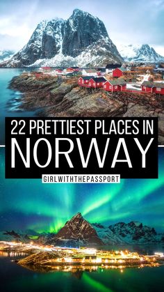 the cover of two prettiest places in norway with an image of northern lights